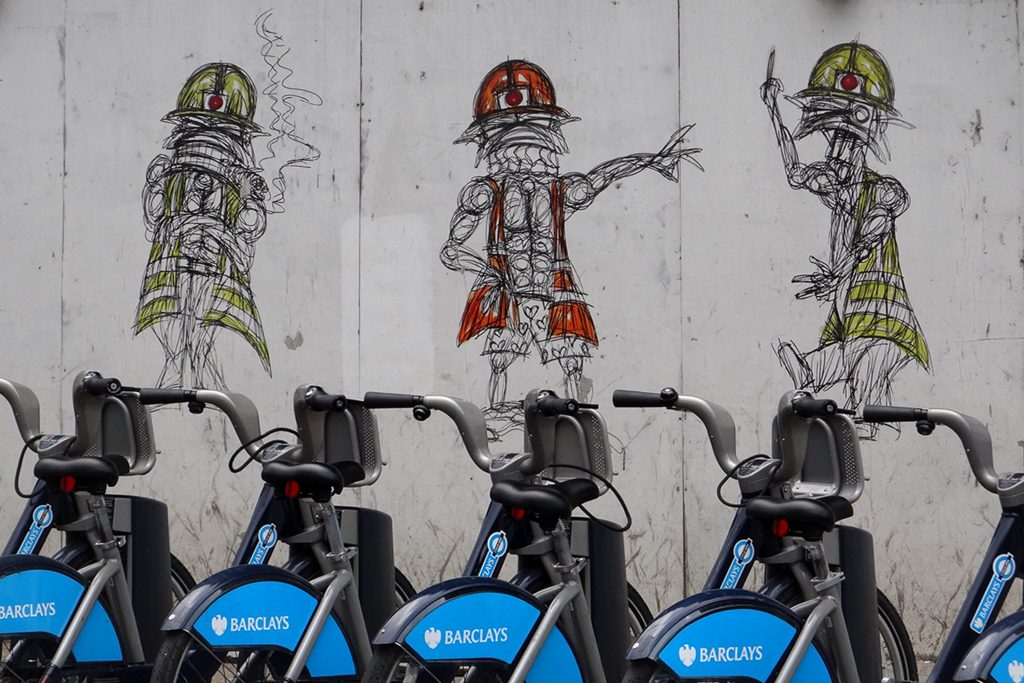 mural and rental bikes in london